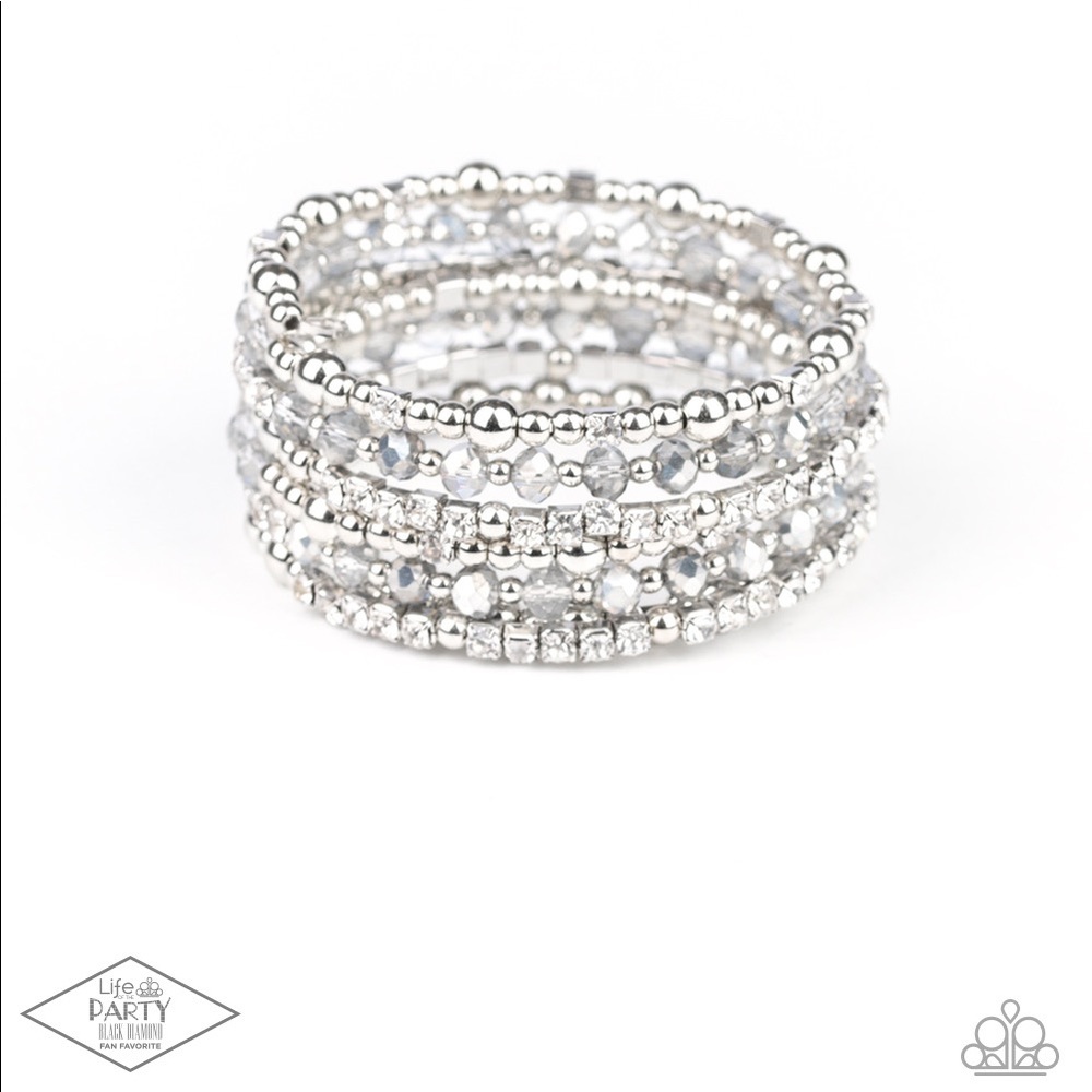 Silver stacked bracelet